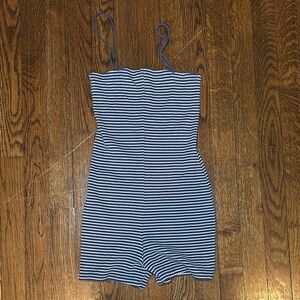 Zara Navy and White Striped Romper